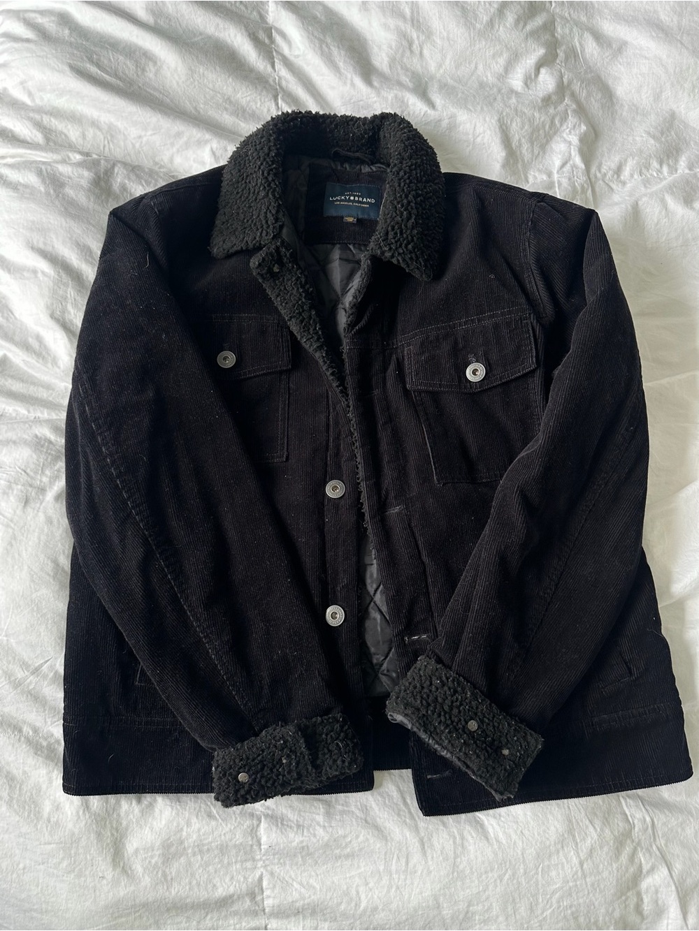 Lucky Brand Corduroy Sherpa-Lined Men’s Jacket - Black
